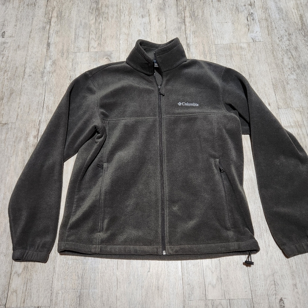 Columbia Mens Granite Mountain Fleece Jacket Size L Charcoal Gray